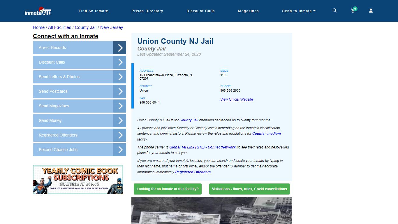 Union County NJ Jail - Inmate Locator - Elizabeth, NJ