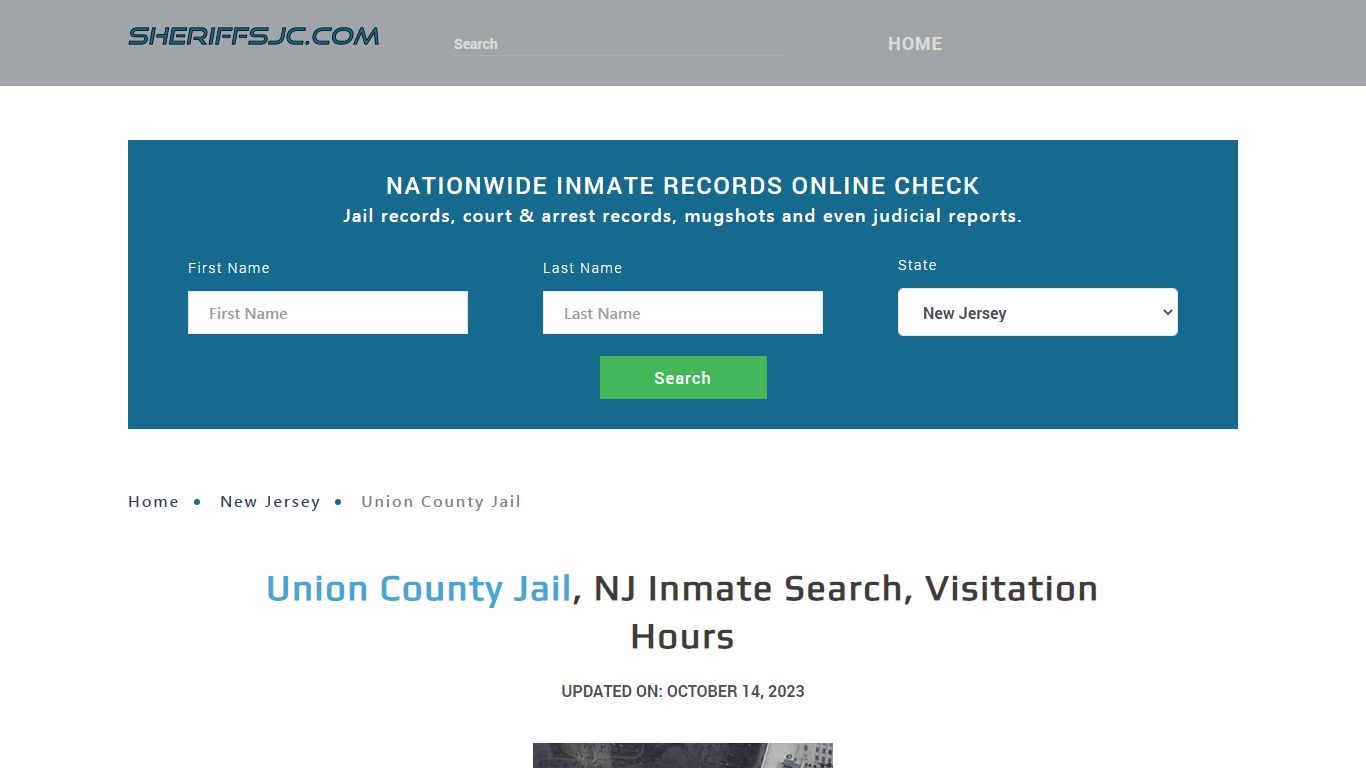 Union County Jail, NJ Inmate Search, Visitation Hours